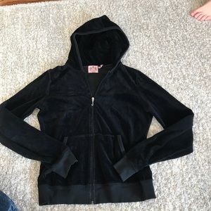 Juicy Couture Black Velvet zip up